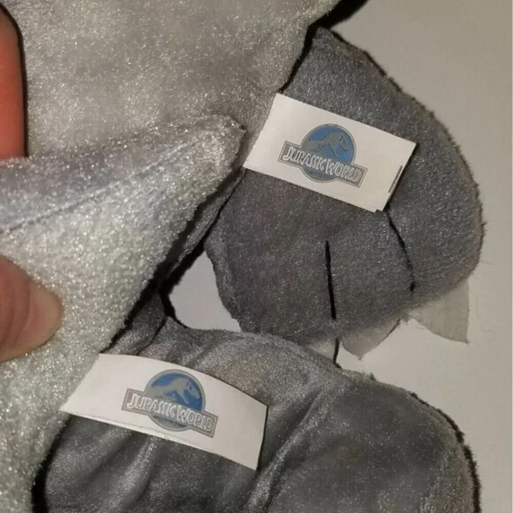 3 Jurassic World Gray Dinosaurs Plush Lot Triceratops T-Rex Blue Stuffed Toys